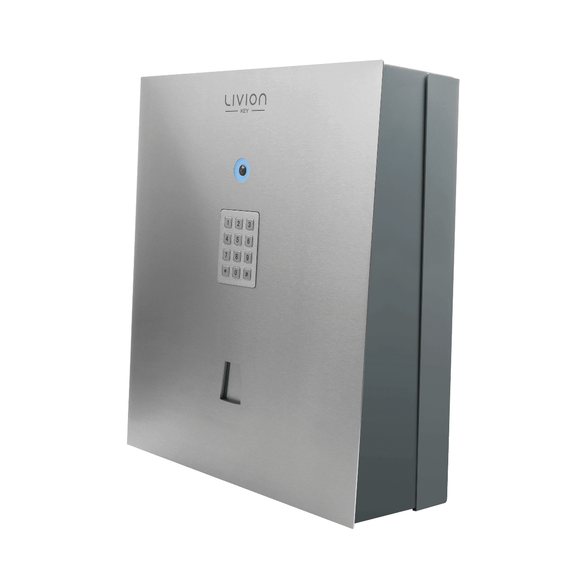 Livion Keybox aus Edelstahl mit Zahlenfeld – moderner Schlüsseltresor zur sicheren Schlüsselaufbewahrung Elektronische Livion Keybox aus Edelstahl mit Zahlenfeld zur sicheren Aufbewahrung von Schlüsseln